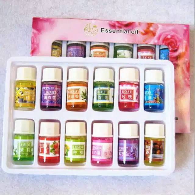 Minyak Essential Oil Esensial 12 Pcs Aromaterapi  aromatherapy Humidifier Diffuser Pewangi disfuser