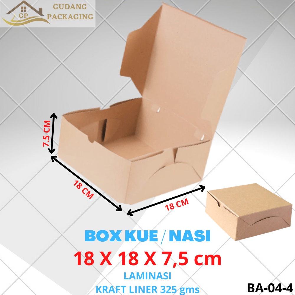 Jual Box Dus Kardus Kotak Nasi Roti Kue Snack Ketring Tebal Gsm X X Cm Laminasi Food