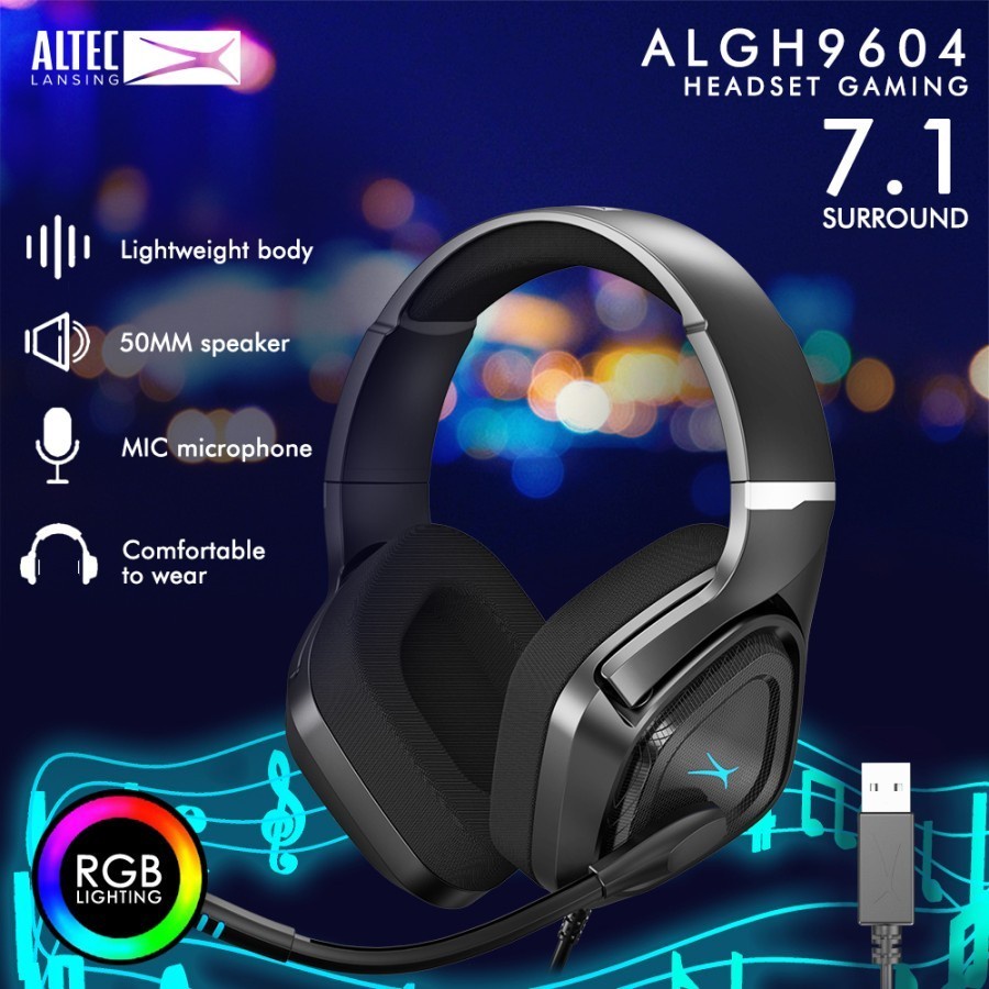 Headset Gaming ALTEC LANSING  ALGH-9604 7.1 Surround Wired RGB