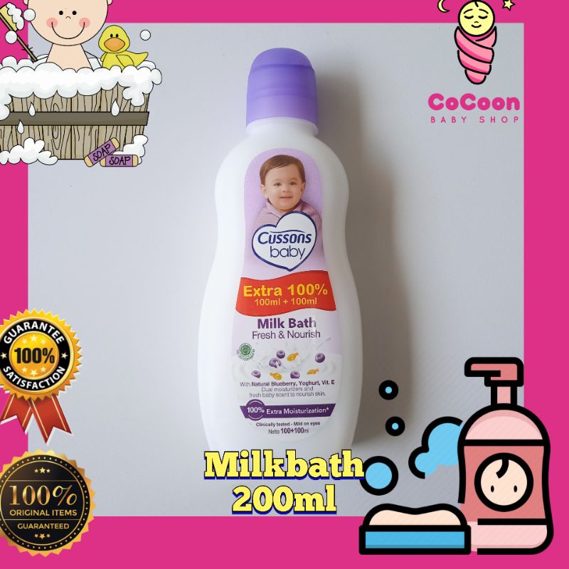 Cussons Baby Milk Bath Fresh &amp; Nourish 100+100ml 200 ml Sabun Bayi