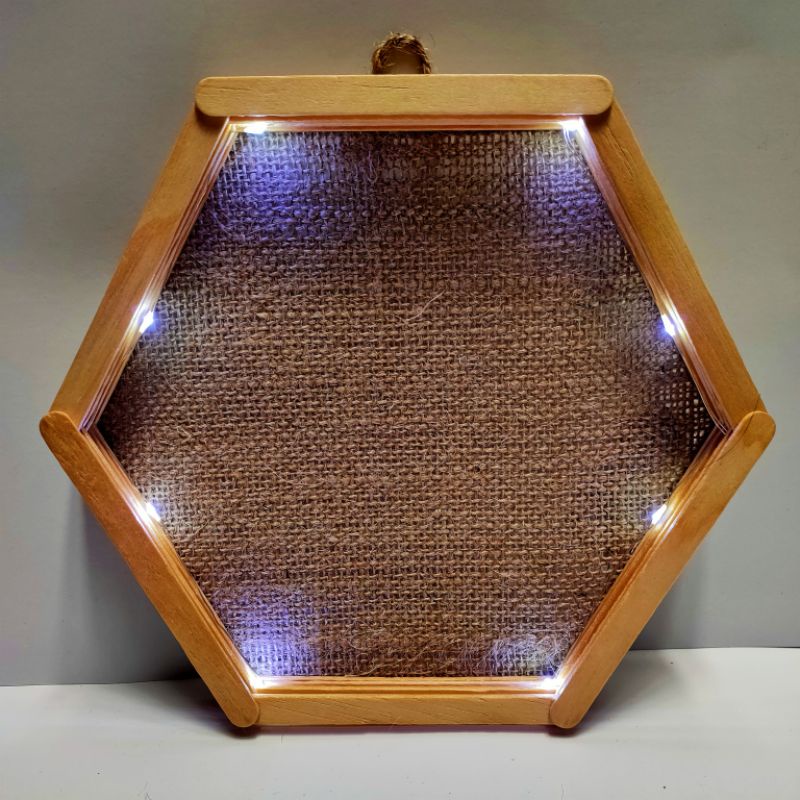 Bingkai foto,Hexagonal frame rustic stik es krim premium (only frame)