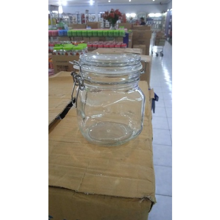Jar Vaccum Toples Kaca Tutup Kedap Udara Hermetico 1 Liter