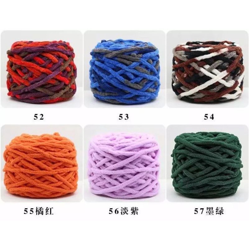 Benang Rajut Chenille Yarn / benang rajut handuk import 1 ply (1 - 28)