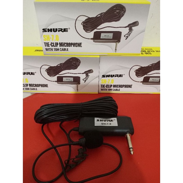 Mic jepit SHURE CLIP ON MICROPHONE  SH-7.0 hitam. kabel 10m