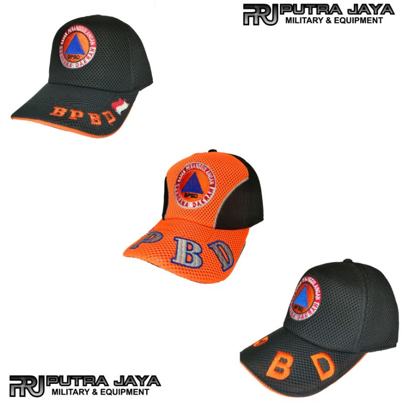 TOPI BPBD TOPI JARING BPBD HITAM OREN