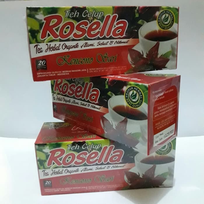 Teh seduh Bunga Rosella Merah Rosela Herbal Asli Original Netto +/- 100 gram