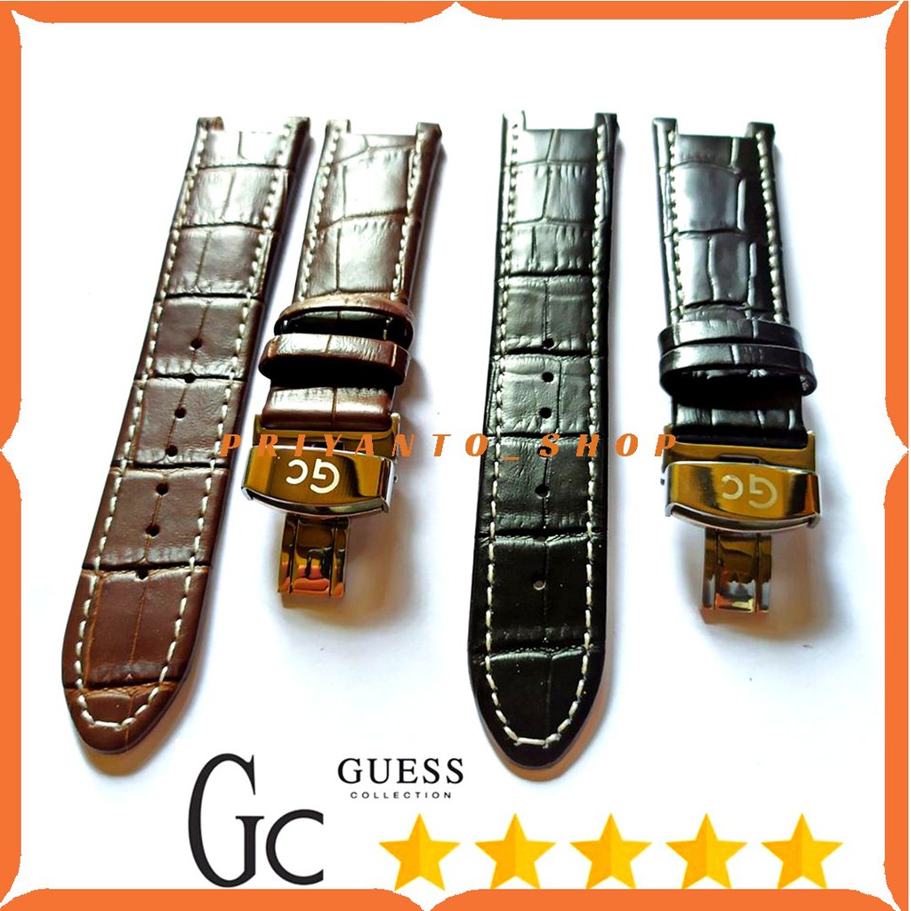 Strap Tali Jam Tangan Kulit Gc Guess 22mm logo Leathers