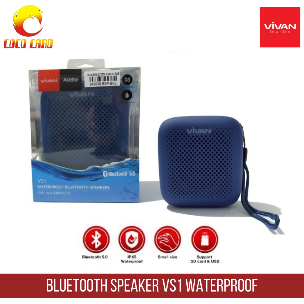 SPEAKER BLUETOOTH VIVAN VS1 TWS WATERPROOF - SUPER BASS RADIATOR