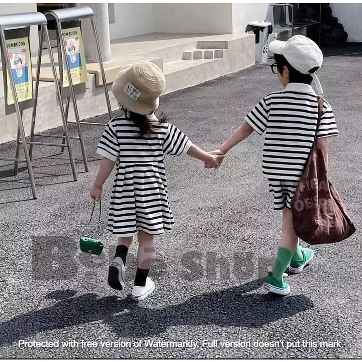 Dres anak motif salur usia1 sampai 6 tahun bahan katun//baju anak laki-laki//baju anak perempuan