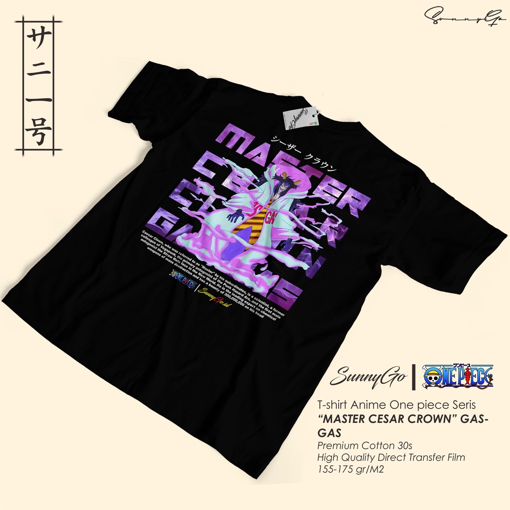 Kaos Anime One Piece Original Distro Caesar Clown Baju Anime One Piece Luffy Zorro SunnyGO