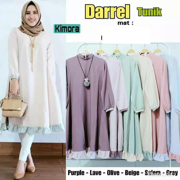 TERANYAR  Grosir baju / atasan muslim wanita / pakaian kerja murah: Darrel tunik   TP TERMURAH