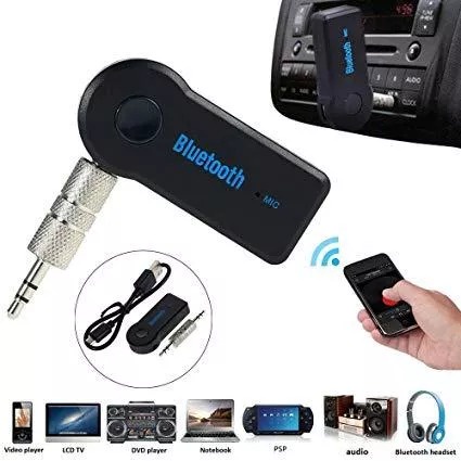 Bluetooth Mobil Car Bluetooth Music Receiver Adapter 3.5mm Aux Audio Stereo Hands-free - Bluetooth Audio Receiver Adapter Speaker - Hitam