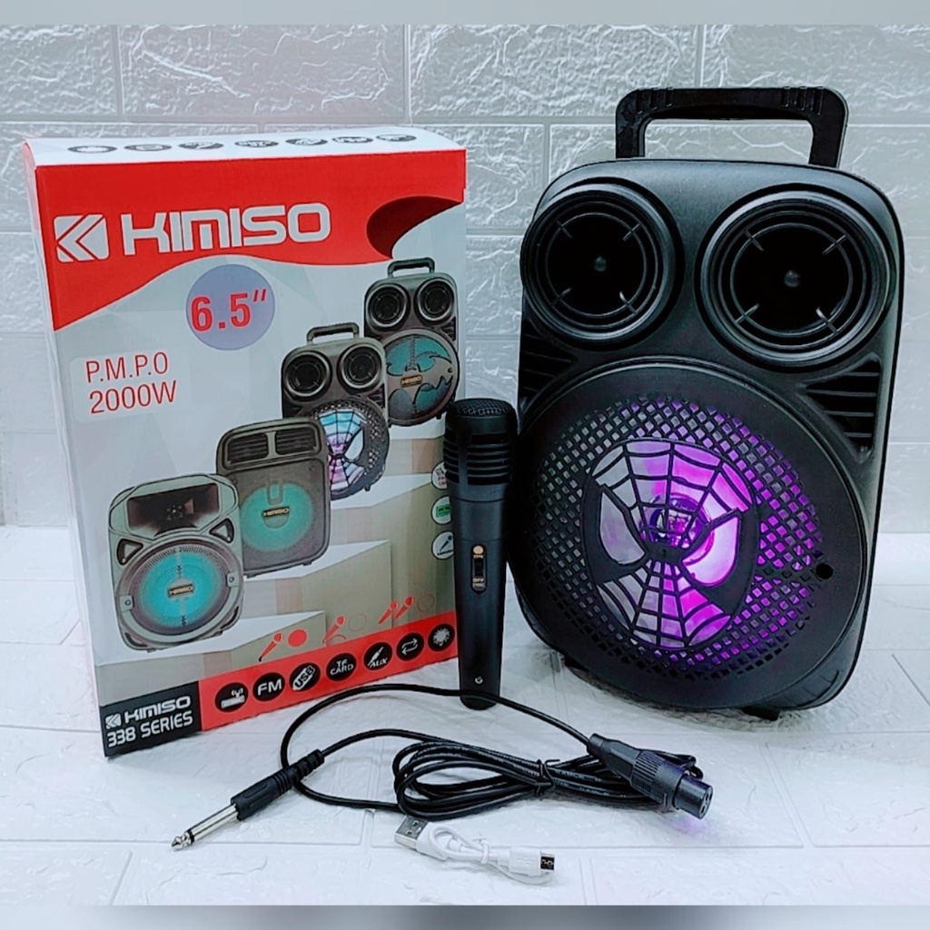 SPEAKER BLUETOOTH 6'5 INCH KIMISO 3381 PLUS MIC KARAOKE X-BASS//SPEAKER KIMISO X-BASS/