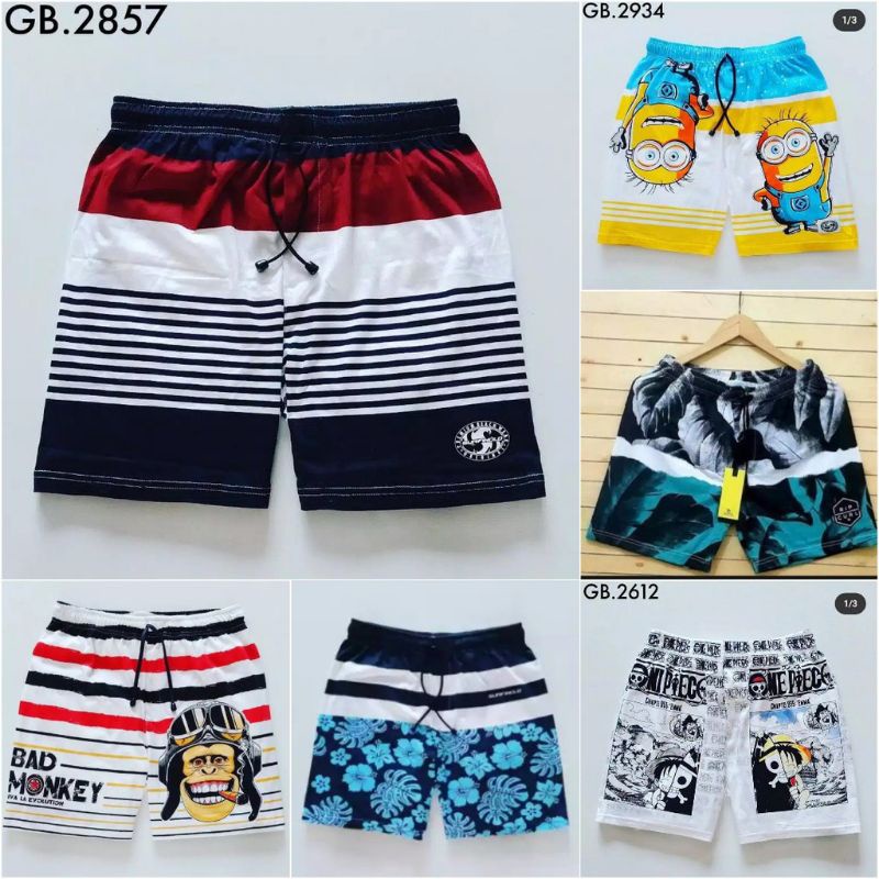 PAKET HEMAT 100 dapat 6pcs BEST SELLER -BOXER PRIA WANITA CELANA PENDEK KOLOR PANTAI