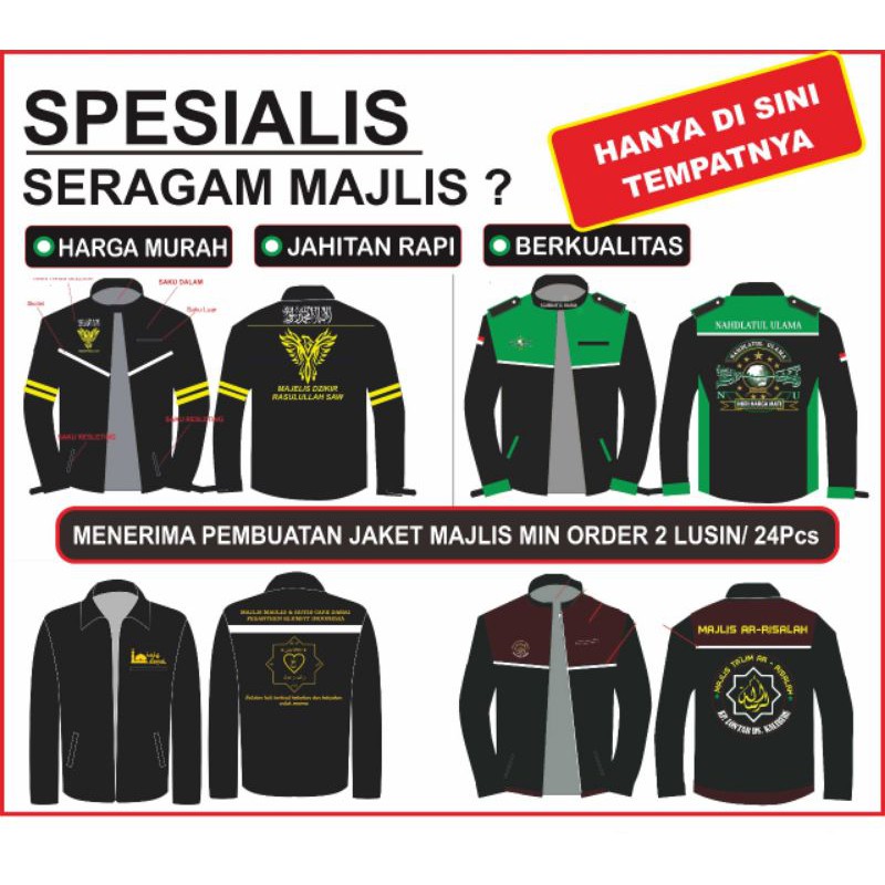 (BISA COD) KONVEKSI SERAGAM JAKET MAJELIS MIN 24PCS (order banyak harga grosir)