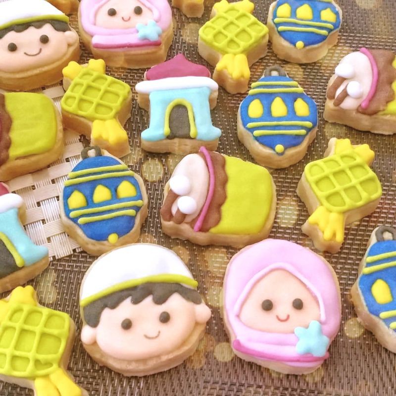 

Grosir kue hias lebaran cookies hias karakter ramadhan idul fitri murah surabaya