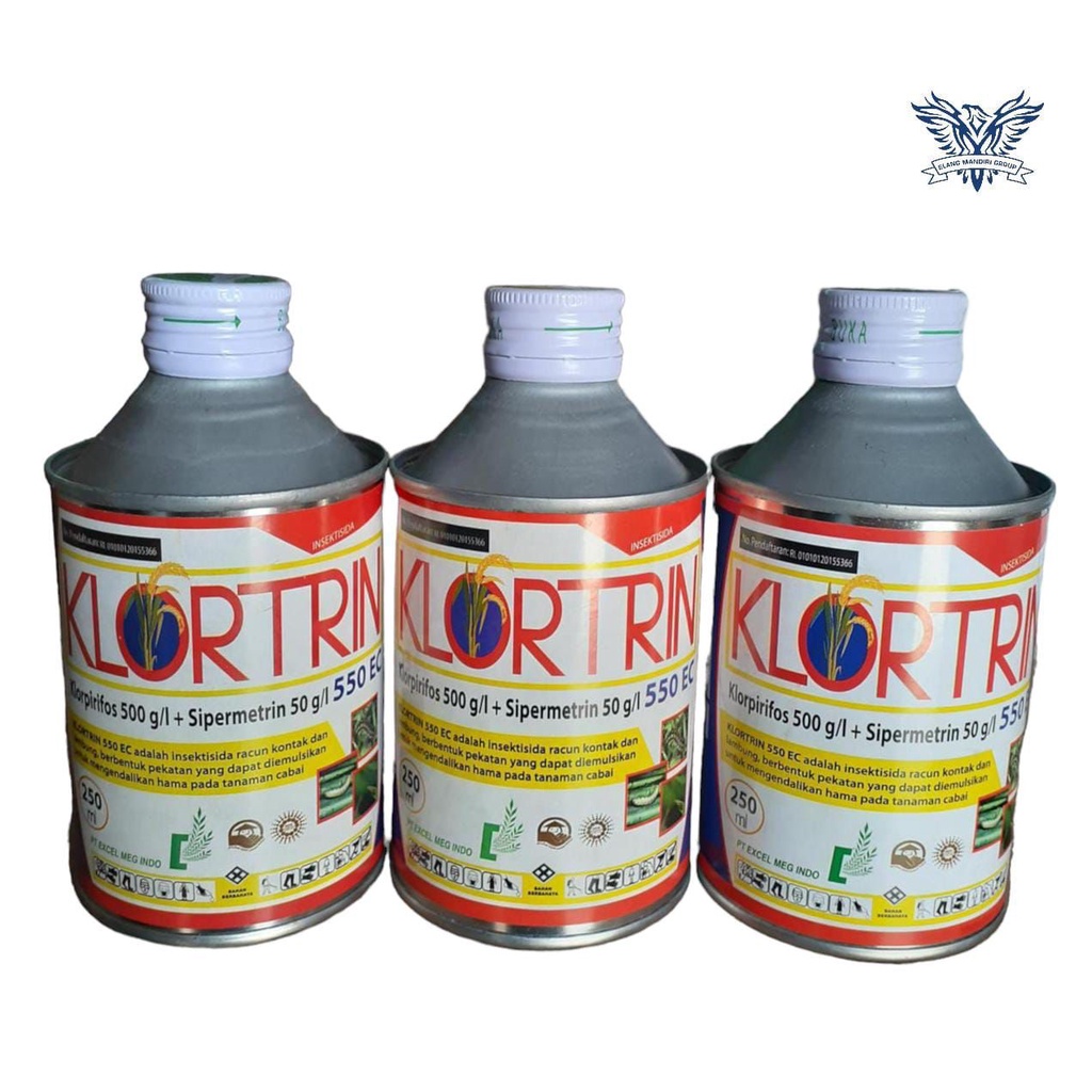 Insektisida Hama Ulat Klortrin 550 EC 250ml Klorpirifos 500 g/l + Sipermetrin 50 g/l