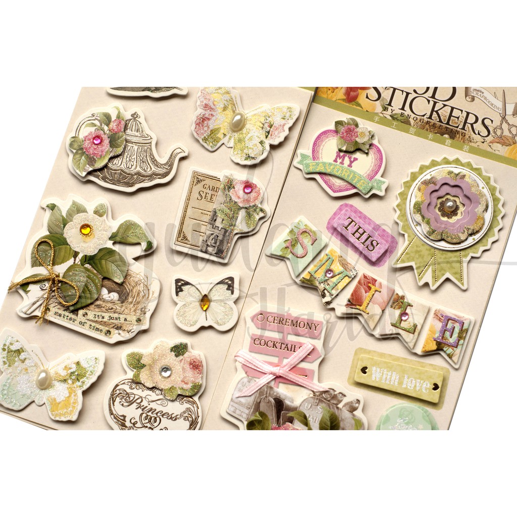 Stiker DIY 3D Vintage Sticker DIY Scrapbook Unik Lucu GH 303049