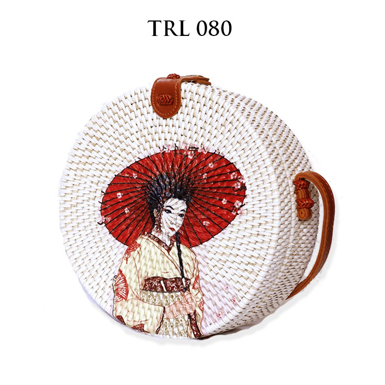 

Grosir Tas Rotan Bali Lukis Decoupage Geisha Jepang TRL080 Diameter 20cm