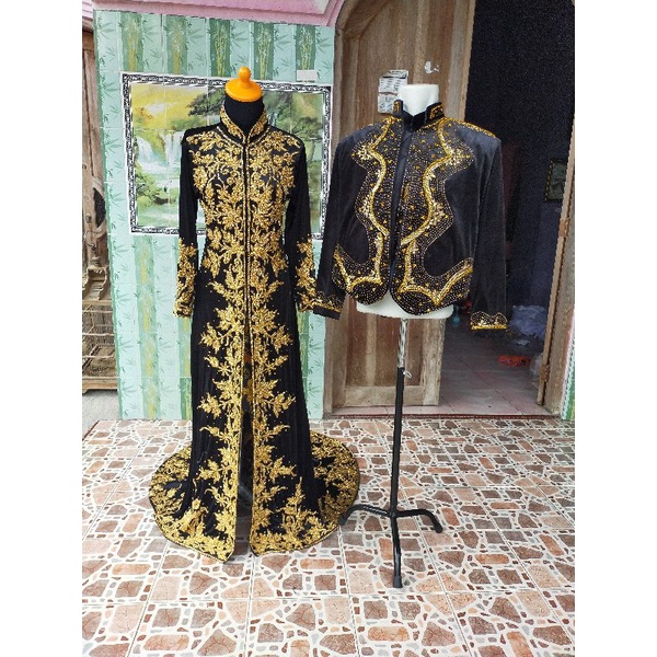 couple kebaya dan beskap bludru/couple bludru pengantin