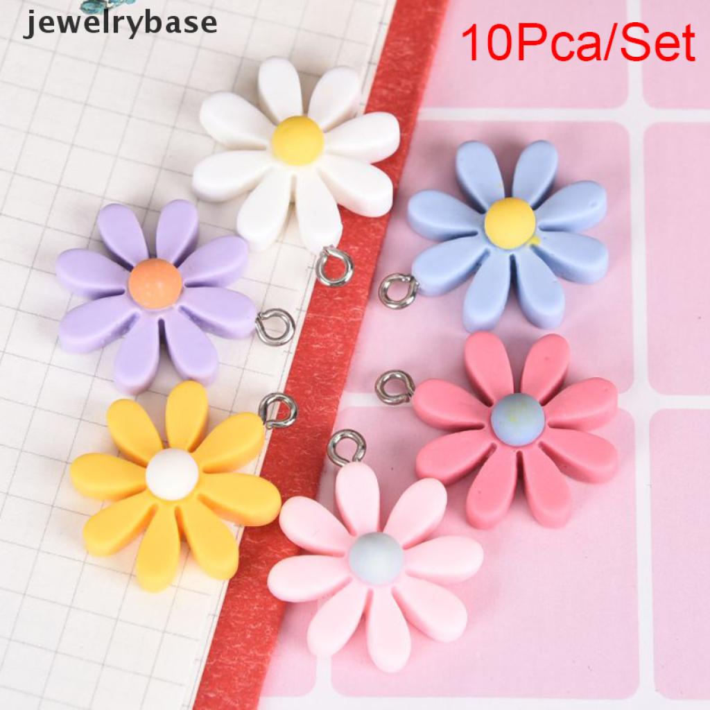 10pcs / Set Liontin Bunga Matahari Daisy Kecil Bahan Resin Untuk Membuat Perhiasan DIY