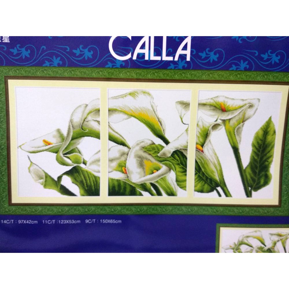 Paket Sulam Kristik Strimin DOME 100822 Bunga Flower Calla Lily Lili