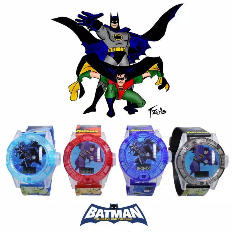 (Cod)Jam Tangan Anak&quot; Laser Batman Melody Lampu Strap Rubber(Dikirim Jakarta)