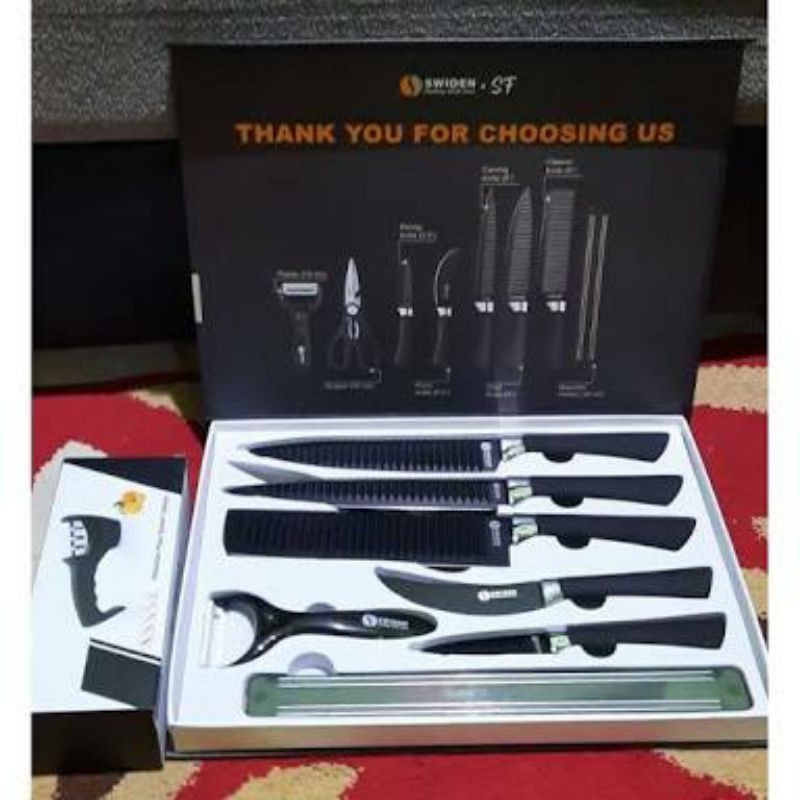 Swiden Knife X SF Free Asahan Pisau Promo Patungan + Swiden Black Shark + Chopping Board