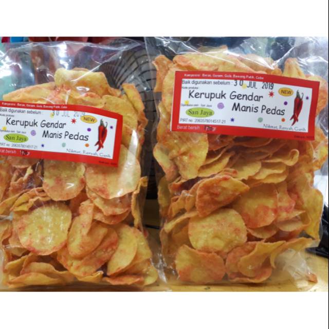 Kerupuk Gendar atau Puli Bulat Manis Pedas