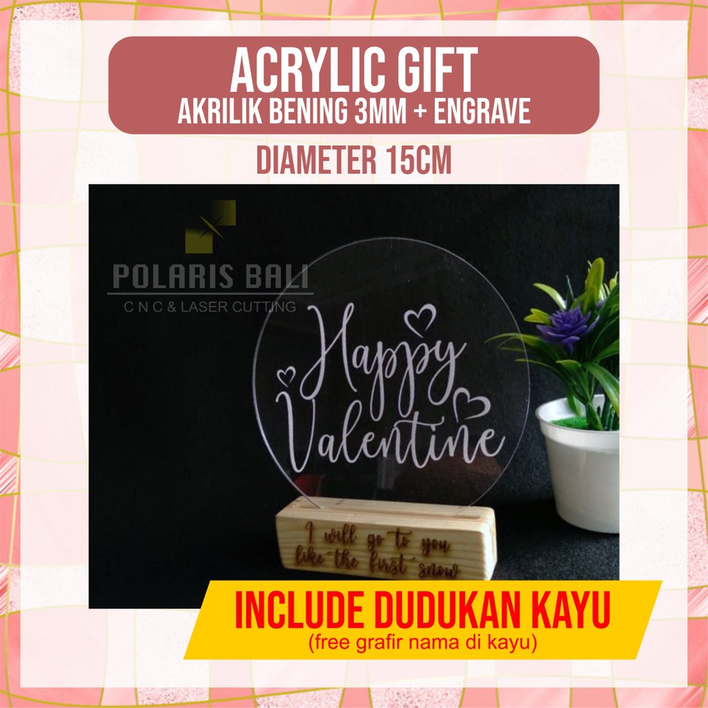 

CUSTOM ACRYLIC CALLIGRAPHY KADO VALENTINE/GIFT/PAJANGAN KAMAR/SOUVENIR