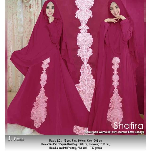 GAMIS SYARI SHAFIRAMAXI CERUTI PREMIUM  BORDIR MEWAH KHIMAR CERUTI