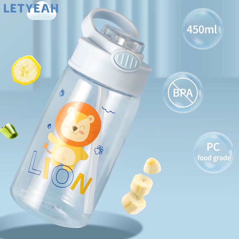 letyeah Botol minum anak portabel/Botol sedotan anak 450ml