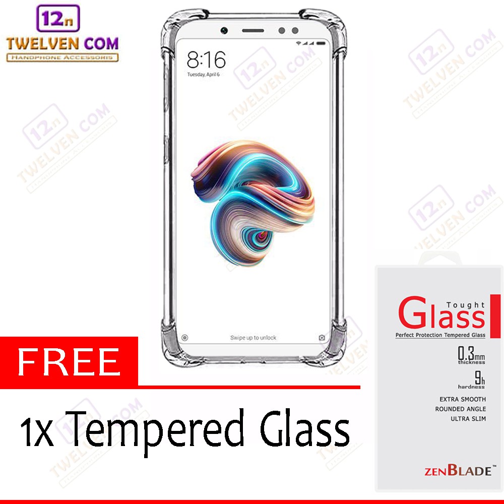 Case Anti Shock Anti Crack Softcase Xiaomi Redmi Note 5 / Redmi Note 5 Pro - Free Tempered Glass