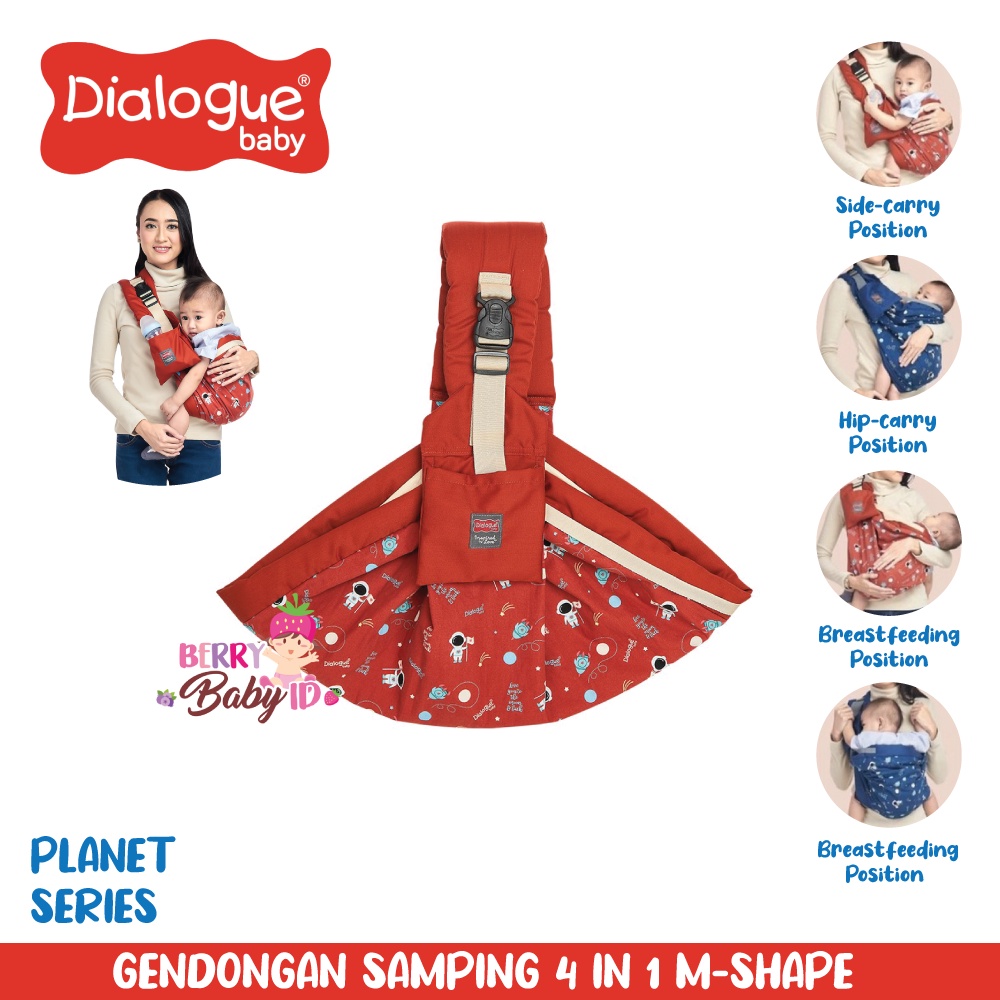 Dialogue Baby Gendongan Samping Bayi M Shape 4-in-1 Planet Series Berry Mart