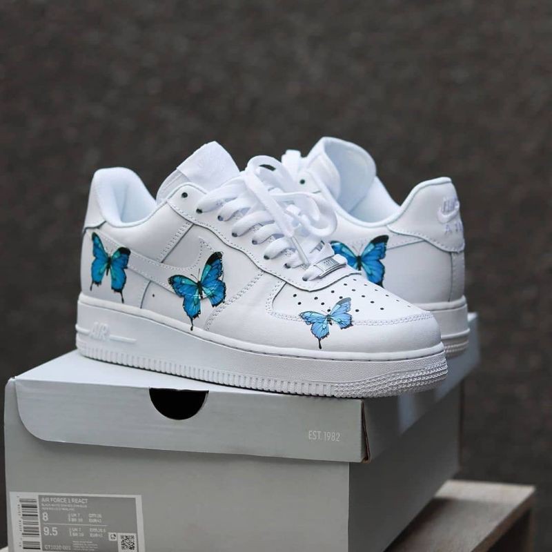 NIKE AIR FORCE 1 WHITE BUTTERFLY (PREMIUM HIGH QUALITY)