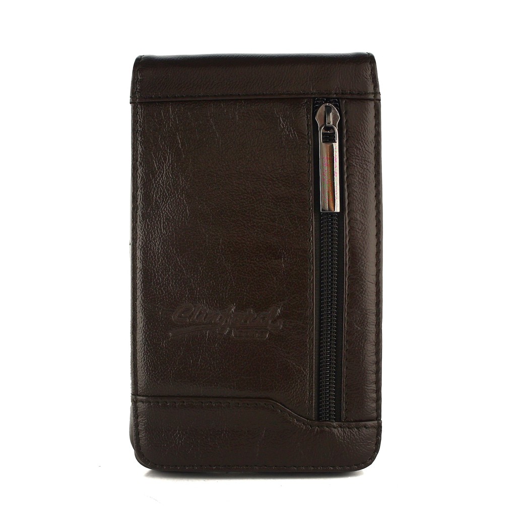 TOKOKOE - Dompet Sarung HP Handphone - Bahan Kulit Sapi Asli - Clinford 218 Coklat