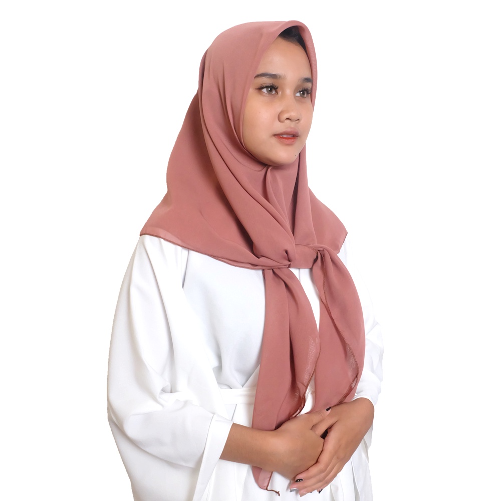 Maula Hijab - Kerudung Segi Empat Bella Square Jilbab Segiempat Paris Polos Premium-Milo