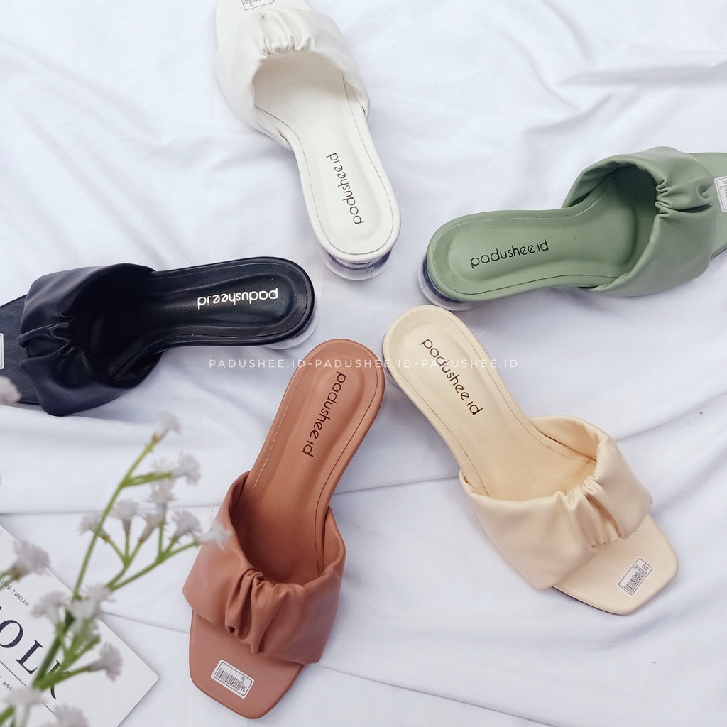 Padushee.id - sandal wanita || CLAUDYA || heels kaca 5 cm