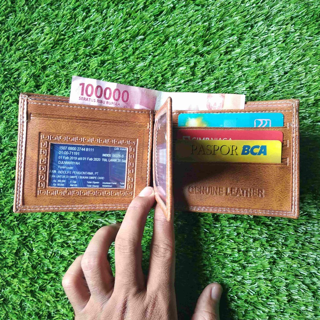 Dompet Pria Murah Coklat Kulit Sintetis