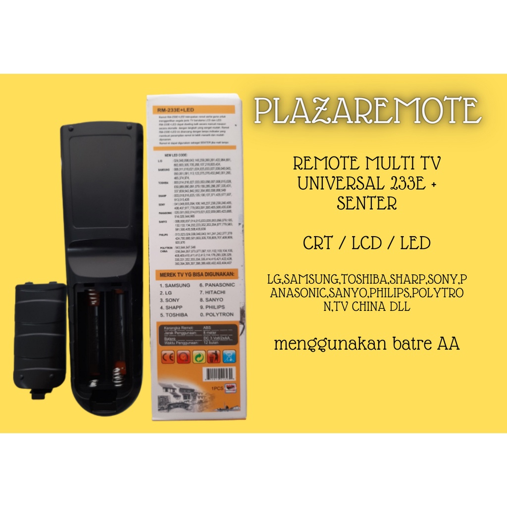 REMOTE TV MULTI LAMPU LED CHUNGHE 133 233 SERIES TABUNG CRT LCD LED CHINA