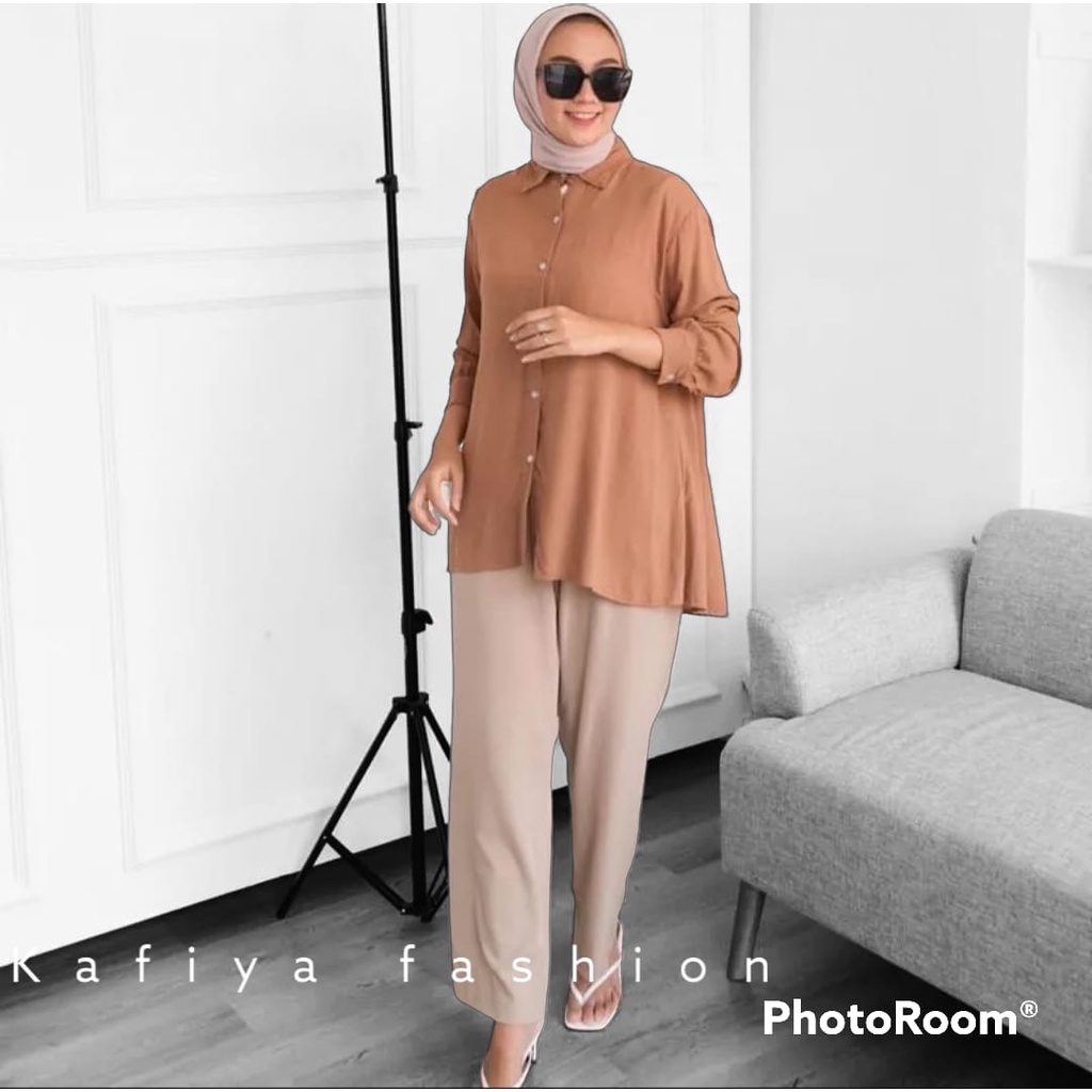 Kemeja Linen Oversize wanita -Olivia shirt