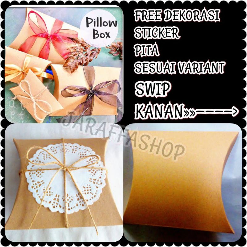 

JRA BOX PILLOW BOX HIJAB KEKINIAN BAHAN CRAFT GRATIS STIKER THANK YOU KOTAK KADO PILLOW