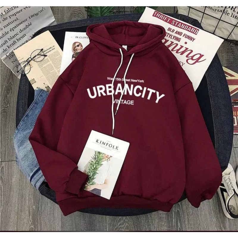 HOODIE KEREN 'URBAN CITY' KUALITAS DISTRO size L