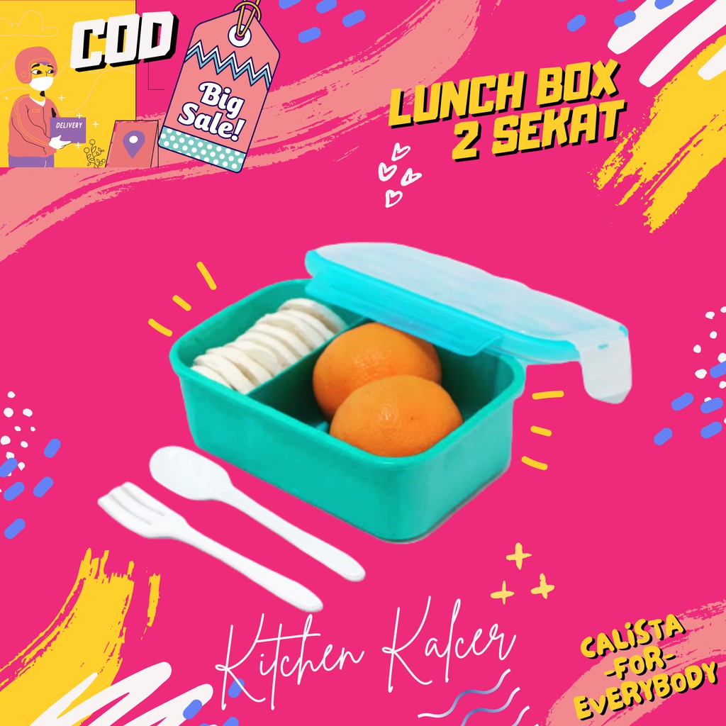 KOTAK BEKAL PREMIUM CALISTA LUNCH BOX PRIMA IWAKI SEKAT 2 / KOTAK BENTO KOTAK MAKAN ANTI TUMPAH
