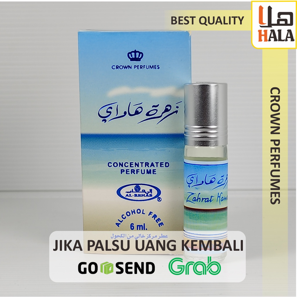 Parfume Arab ROLL 6ML minyak wangi, zahrat hawaii, soft, lovely, sultan, parfume non alcohol, bakhour