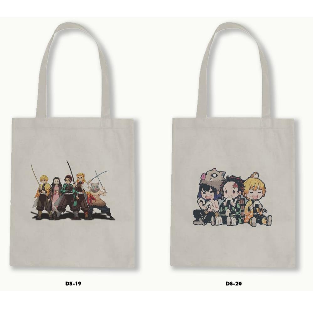 cxl60 TOTE BAG BLACU - ANIME DEMON SLAYER .01 ..,,.,,.,