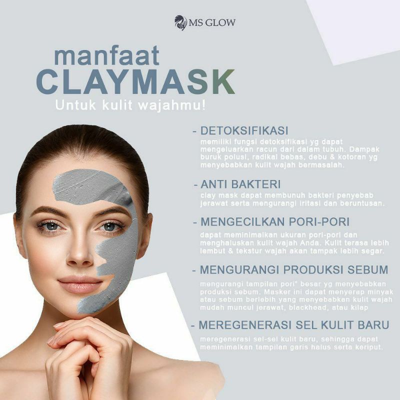 CLAY MASK MS GLOW , CLAY MASK CHARCOAL CLAY MASK GREENTEA MSGLOW