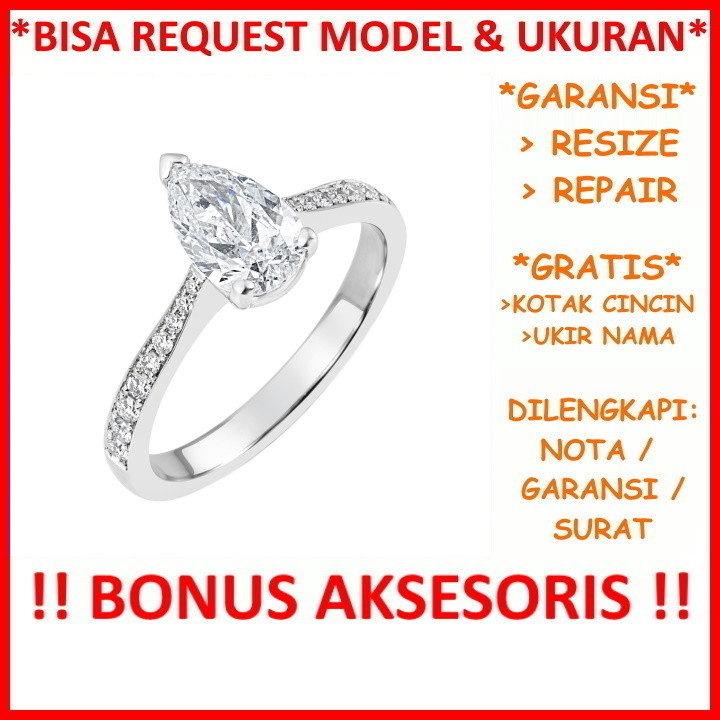 Gratis Ukir Nama Bisa Pesan Model Garansi Silver Asli Cincin Wanita Perak Kawin Nikah Tunangan Id460