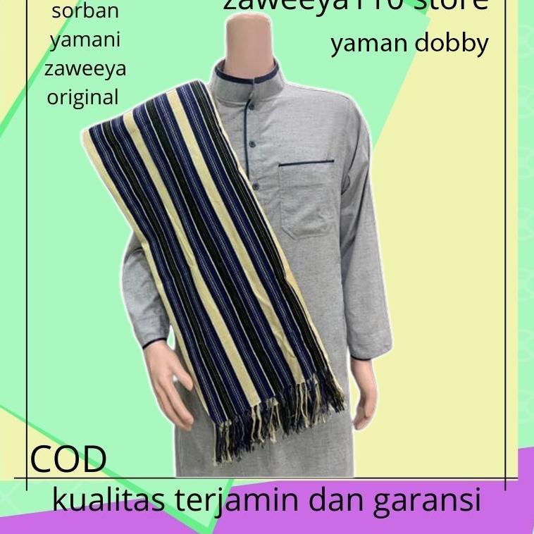 [KODE PRODUK HMVNM8752] SORBAN YAMAN GARIS KOMBINASI RIDA HABIB