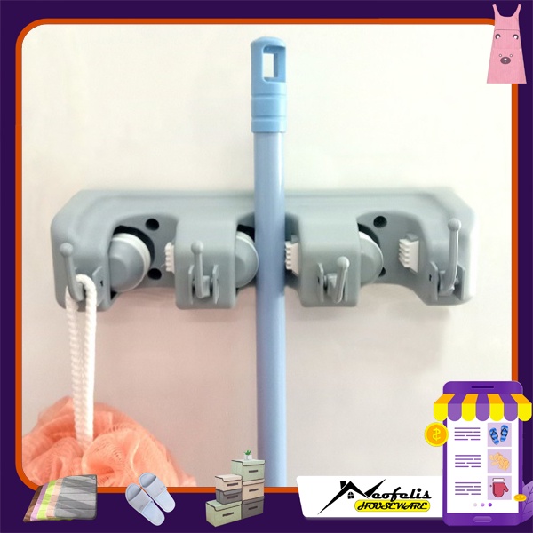 Broom Holder / Klip Gagang Sapu Pel Multi Slot - PR0233